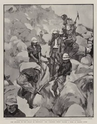 Der Vormarsch zur Entlastung von Kimberley, das kämpfende Fünfte baut eine Straße am Orange River